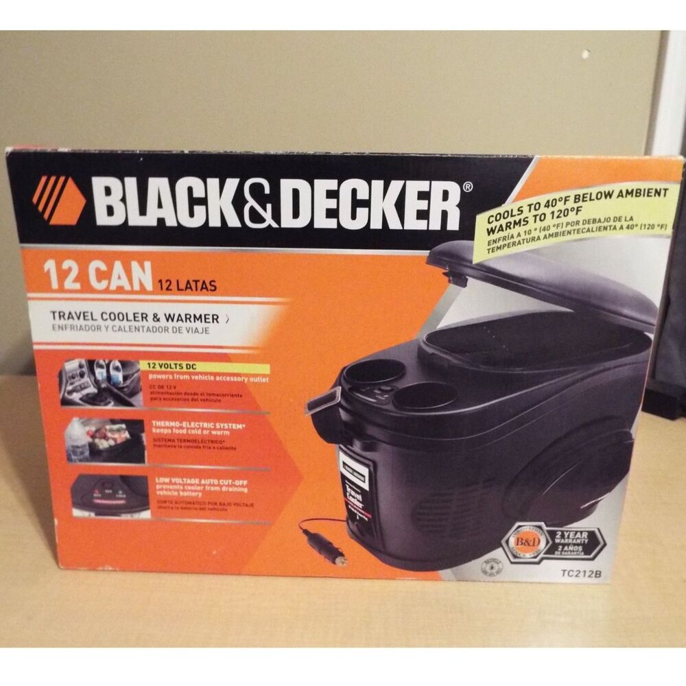 Black & Decker TC212B 12 Can Travel Cooler & Warmer 12V DC Tested Working